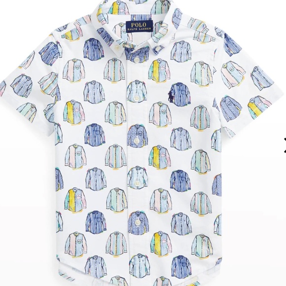 Polo Ralph Lauren Other - Polo Ralph Lauren Boys Print Oxford Short Sleeve Shirt